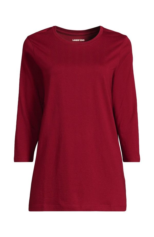 ランズエンド レディース トップス シャツ コットン Lands End 34 Sleeve Cotton Supima Tunic Regal Garnet ランズエンド レディース トップス シャツ コットン Lands End 34 Sleeve Cotton Supima Tunic Regal Garnet