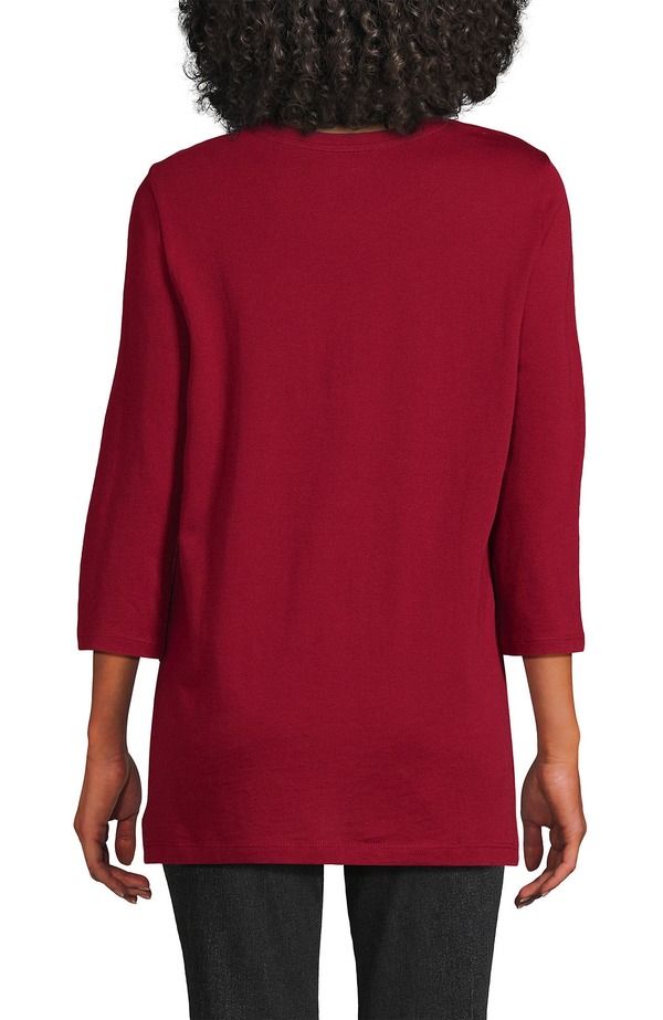 ランズエンド レディース トップス シャツ コットン Lands End 34 Sleeve Cotton Supima Tunic Regal Garnet ランズエンド レディース トップス シャツ コットン Lands End 34 Sleeve Cotton Supima Tunic Regal Garnet
