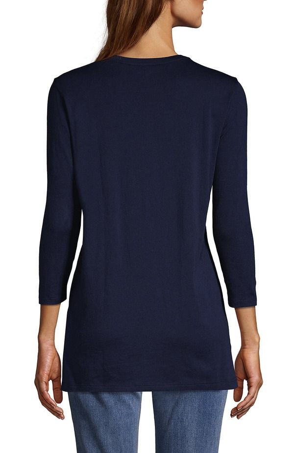 ランズエンド レディース トップス シャツ コットン Lands End 34 Sleeve Cotton Supima Tunic Radiant Navy ネイビー ランズエンド レディース トップス シャツ コットン Lands End 34 Sleeve Cotton Supima Tunic Radiant Navy ネイビー