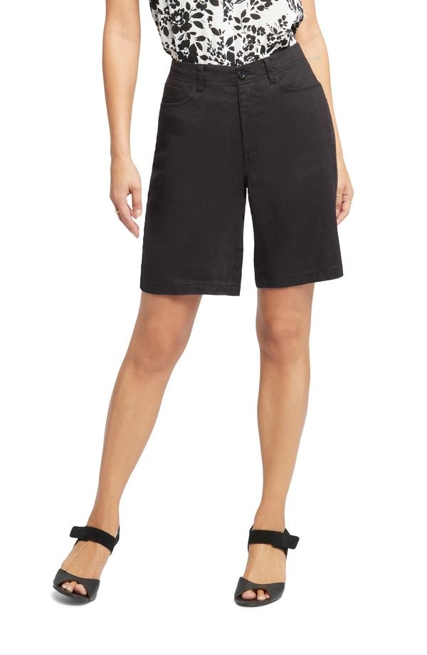 エヌワイディージェイ レディース ボトムス ハーフパンツ・ショーツ ショートパンツ リネン NYDJ Linen Blend Bermuda Shorts Black ブラック