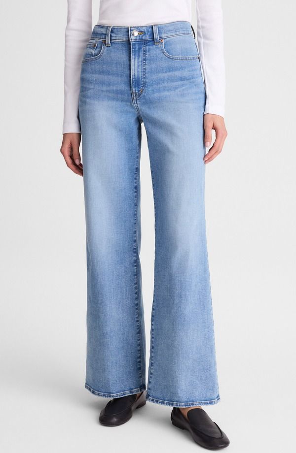 メイドウェル レディース ボトムス デニムパンツ ワイドレッグ ハイウエスト ジーンズ Madewell The High Waist Wide Leg Jeans Coastal Blue Wash ブルー