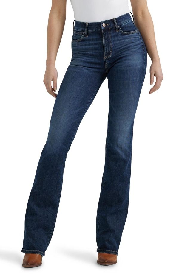 ラングラー レディース シューズ ブーツ・レインブーツカット ハイウエスト ジーンズ Wrangler Bespoke Curvy High Waist Bootcut Jeans Lacey