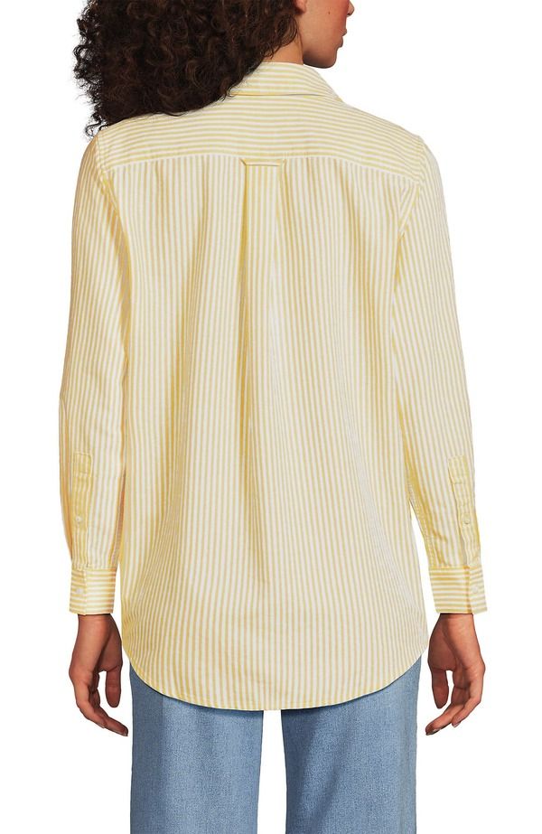 ランズエンド レディース トップス シャツ オックスフォード Lands End Oxford Shirt Goldenrod Pinstripe ランズエンド レディース トップス シャツ オックスフォード Lands End Oxford Shirt Goldenrod Pinstripe