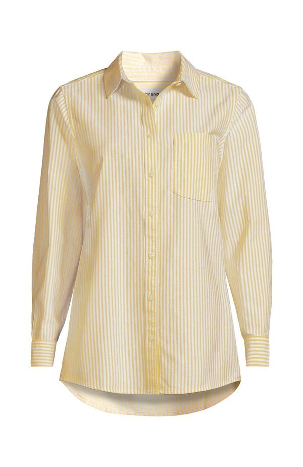 ランズエンド レディース トップス シャツ オックスフォード Lands End Oxford Shirt Goldenrod Pinstripe ランズエンド レディース トップス シャツ オックスフォード Lands End Oxford Shirt Goldenrod Pinstripe