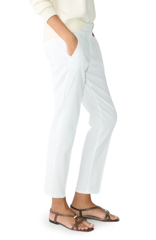 セオリー レディース ボトムス レギンス パンツ リネン Theory Treeca Linen Blend PullOn Cropants White ホワイト