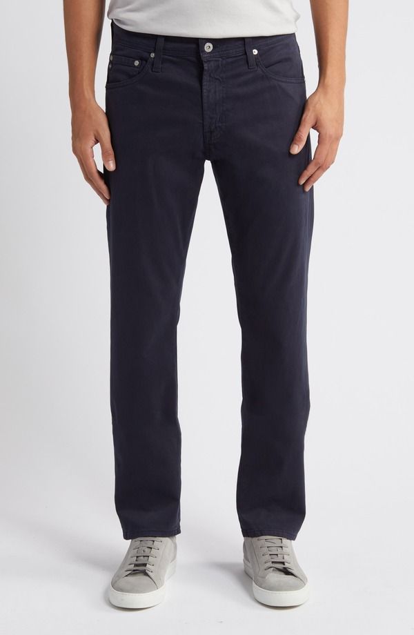 エージー メンズ ボトムス カジュアルパンツ Tシャツ AG Everett Stretch Sateen Slim Straight Pants New Navy ネイビー