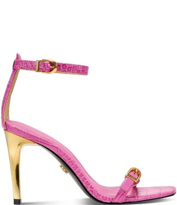 ダナキャラン レディース シューズ ヒール ラップワンピース サンダル アンクル Donna Karan Pryce Croco Embossed Ankle Wrap Dressandals Bimini Pink ピンク ダナキャラン レディース シューズ ヒール ラップワンピース サンダル アンクル Donna Karan Pryce Croco Embossed Ankle Wrap Dressandals Bimini Pink ピンク
