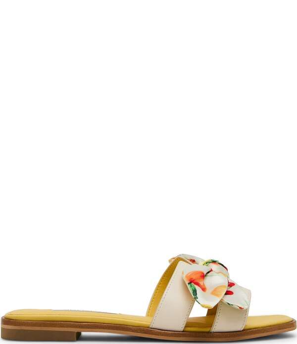 スティーブ マデン レディース シューズ パンプス プリント サンダル レザー Steve Madden Hadyn Orange Print Scarf Leather Flat Slide Sandals CitrusMulti マルチカラー スティーブ マデン レディース シューズ パンプス プリント サンダル レザー Steve Madden Hadyn Orange Print Scarf Leather Flat Slide Sandals CitrusMulti マルチカラー