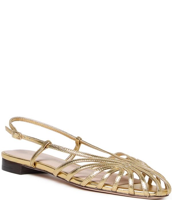 ロフラー ランダル レディース シューズ サンダル トール レザー Loefflerandall Devon Metallic Leather Caged Toe Flats Gold ゴールド
