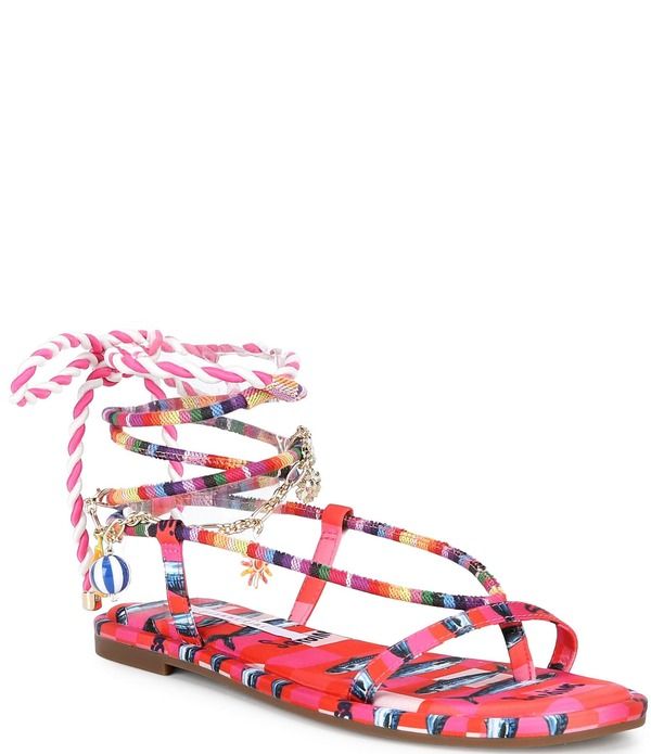 ジャンビニ レディース シューズ サンダル アンクル Gianni Bini Cayman Charm Rainbow Ankle Wrap Flat Sandals Multi マルチカラー