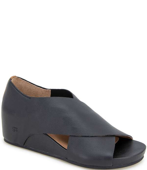 ジェントルソウルズ レディース シューズ サンダル レザー Gentle Souls Gainey Leather Wedge Shooties Black ブラック