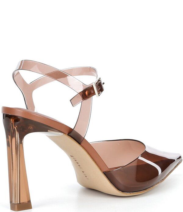 ジャンビニ レディース シューズ ヒール アンクル Gianni Bini Geno Vinyl Ankle Wrapointed Toe Pumps Miko Tan タン