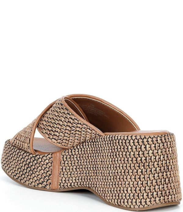ジービー レディース シューズ サンダル プラットフォーム GB DayOff Raffia Cross Banded Platform Sandals BrownBlack ブラック