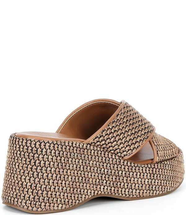 ジービー レディース シューズ サンダル プラットフォーム GB DayOff Raffia Cross Banded Platform Sandals BrownBlack ブラック