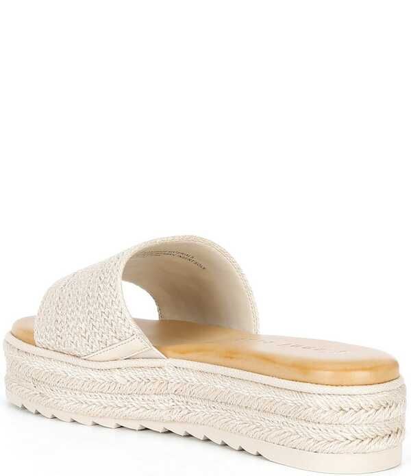 ジャンビニ レディース シューズ パンプス プラットフォーム サンダル Gianni Bini Karsten Raffia Espadrille Platform Slide Sandals Natural