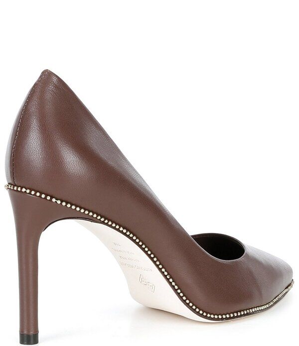 アントニオ メラーニ レディース シューズ ヒール レザー Antonio Melani Kelly Leather Ball Chain Pointed Toe Pumps Brunette アントニオ メラーニ レディース シューズ ヒール レザー Antonio Melani Kelly Leather Ball Chain Pointed Toe Pumps Brunette