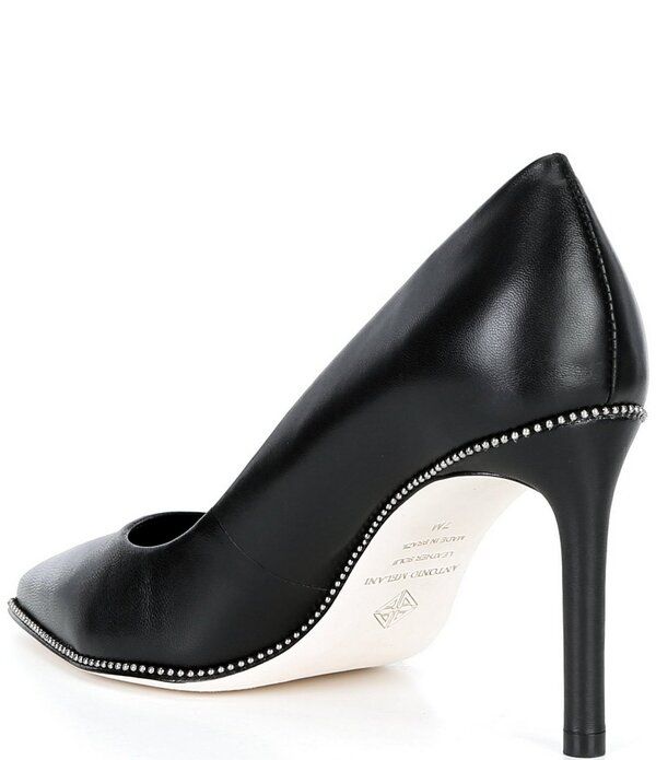 アントニオ メラーニ レディース シューズ ヒール レザー Antonio Melani Kelly Leather Ball Chain Pointed Toe Pumps Black ブラック