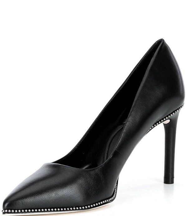 アントニオ メラーニ レディース シューズ ヒール レザー Antonio Melani Kelly Leather Ball Chain Pointed Toe Pumps Black ブラック