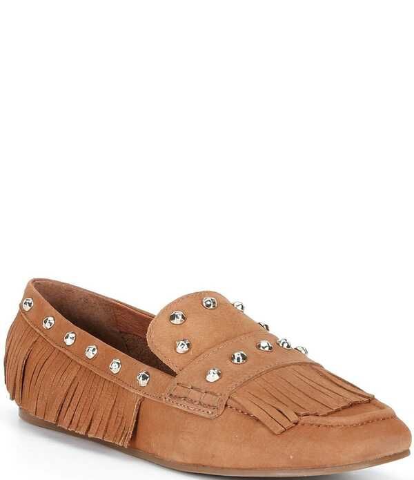 アントニオ メラーニ レディース シューズ スリッポン・ローファー レザー フリンジ Antonio Melani Sylvan Leather Studded Fringe Moccasin Flats Ibiza Nude