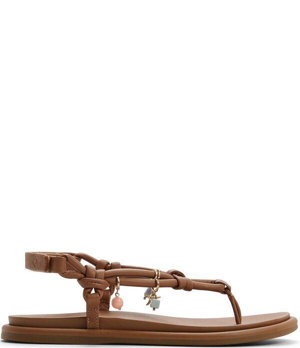 スペリー レディース シューズ パンプス サンダル レザー Sperry Womens Isla Leather Charm Ornamented TBar Flat Sandals Tan タン