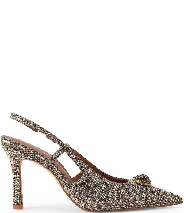 カートジェイガーロンドン レディース シューズ ヒール チェルシー Kurt Geiger London Chelsea Point Crystal Embellished Slingback Pumps Beige Combo ベージュ