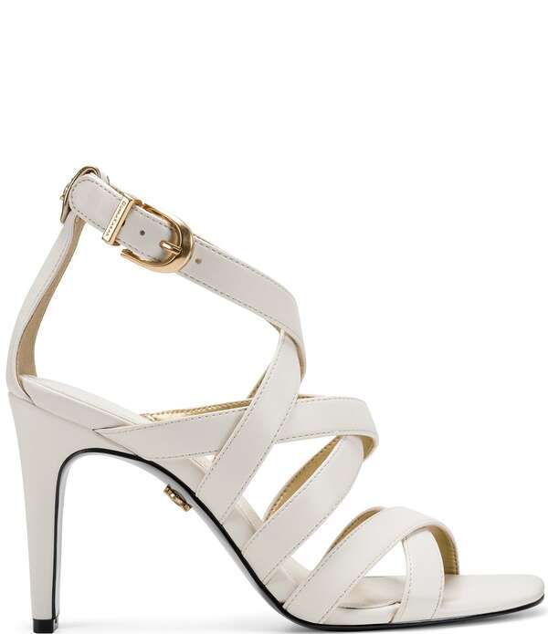 ダナキャラン レディース シューズ ヒール ラップワンピース サンダル アンクル Donna Karan Briarrose Strappy Ankle Wrap Dressandals Ivory アイボリー