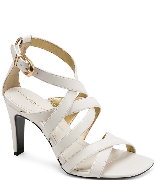 ダナキャラン レディース シューズ ヒール ラップワンピース サンダル アンクル Donna Karan Briarrose Strappy Ankle Wrap Dressandals Ivory アイボリー
