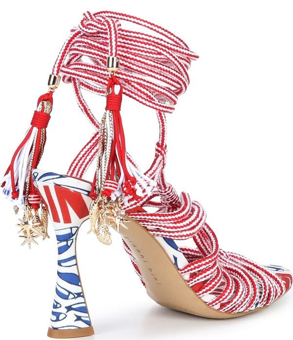ジャンビニ レディース シューズ ヒール プリント サンダル アンクル Gianni Bini Haiku Striped Tassel Ankle Wraprintedressandals WhiteRed ホワイト ジャンビニ レディース シューズ ヒール プリント サンダル アンクル Gianni Bini Haiku Striped Tassel Ankle Wraprintedressandals WhiteRed ホワイト