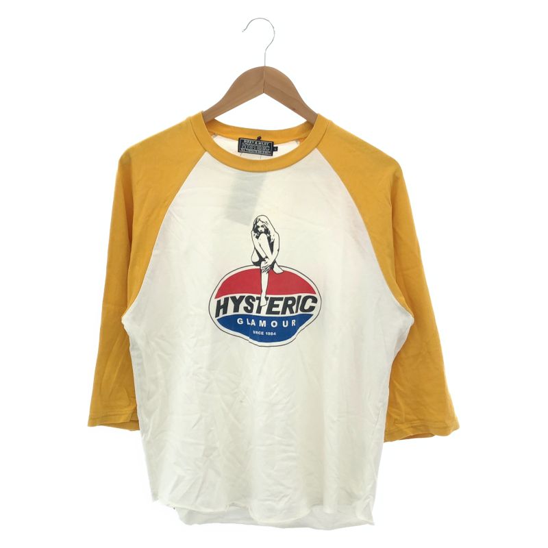 【中古】HYSTERIC GLAMOUR 七分丈ラグランT サイズL 02233CL03 マスタード ヒステリクグラマー[19]