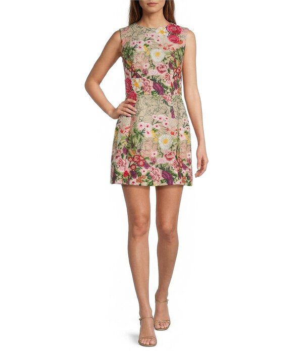 エリアット レディース トップス ワンピース フラワー柄 ミニ メッシュ フラワー ELLIATT Floral Mesh Mini Dress Nude Multi Floral マルチカラー
