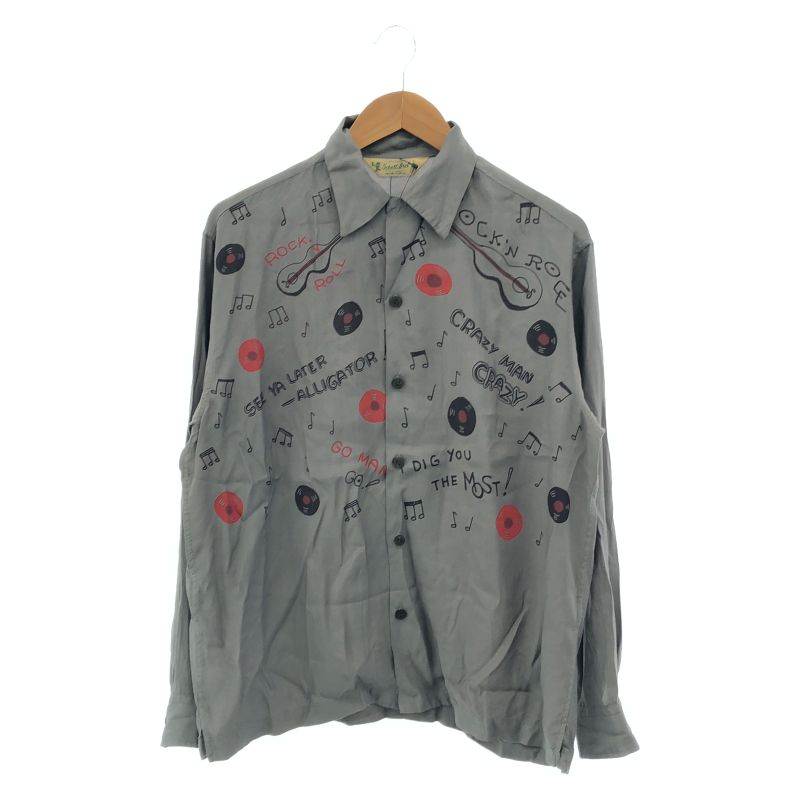【中古】SCHOTT N.Y.C ROCK'N ROLL RAYON SHIRT カーキ サイズM ショット[19]