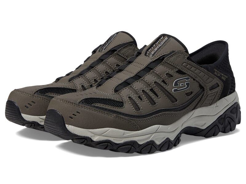スケッチャーズ メンズ シューズ スニーカー SKECHERS Afterburn M Fit Ridgeburn Hands Free SlipIns Brown ブラウン