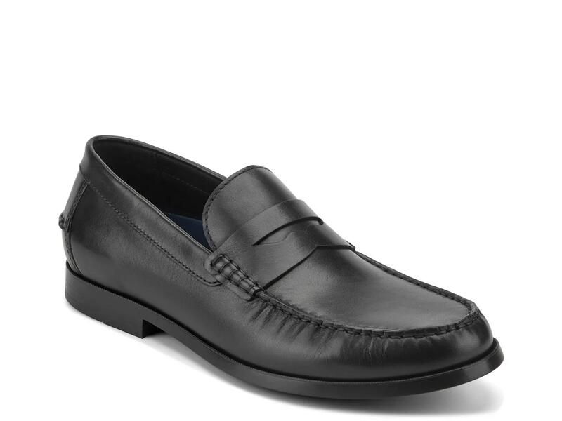 ロックポート メンズ シューズ スリッポン・ローファー RockportWilcox Penny Loafer Black Leather ブラック