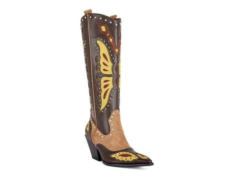 アザレア ワン レディース シューズ ブーツ・レインブーツ Azalea WangFlutter Cowboy Boot Dark BrownMulticolor ブラウン