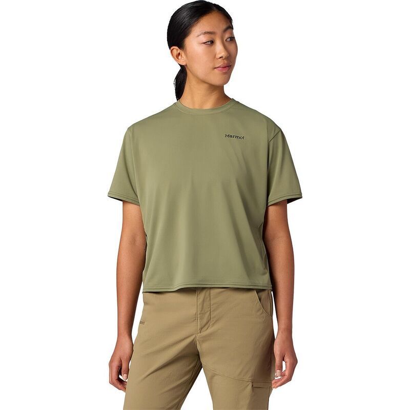 マーモット レディース トップス Tシャツ 半袖 Marmot AirExchange SolarShield ShortSleeve Crew Top Womens Olive Grove オリーブ