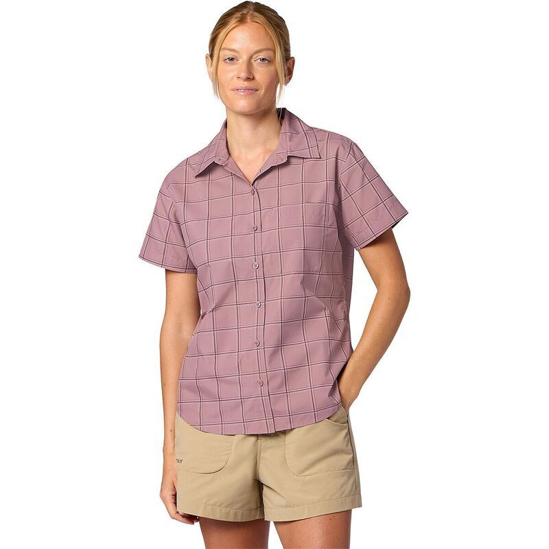 マーモット レディース トップス Tシャツ 半袖 Marmot AirExchange Novelty ShortSleeve Shirt Womens Light Mauve Off The Grid Plaid チェック