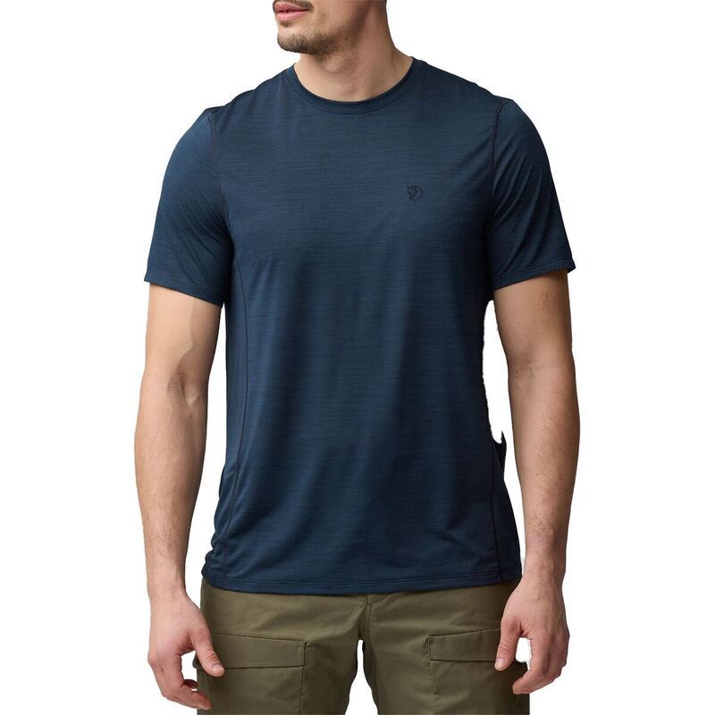 フェールラーベン メンズ トップス シャツ 半袖 Fjallraven Abisko Lite ShortSleeve Shirt Mens Dark Navy ネイビー