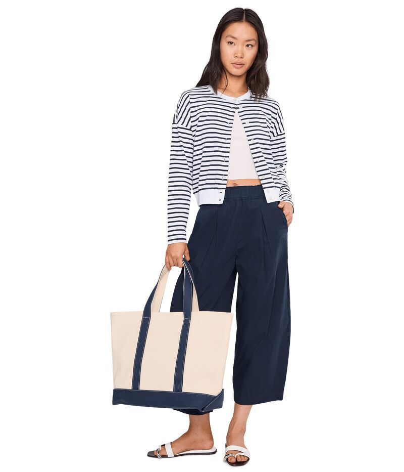 リラピー レディース アウター ニット・セーター カーディガン Lilla P Rib Trim Cardiganavy Stripe ネイビー