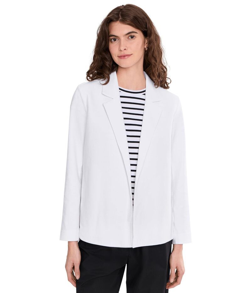 エイリーンフィッシャー レディース アウター コート コットン ブレザー Eileen Fisher Cotton Blend Ponte Blazer White ホワイト