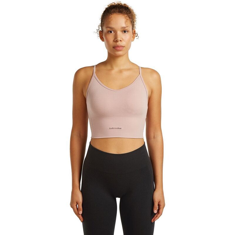 アイスブレーカー レディース トップス Tシャツ Icebreaker Merino Blend 260 Seamless Rib Strappy Tank Top Womens Pink Quartz ピンク