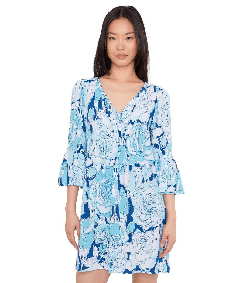 リリーピュリッツァー レディース トップス ワンピース Lilly Pulitzer Danika 34 Sleeve Tunic Dress Capri Blue Rosa ブルー