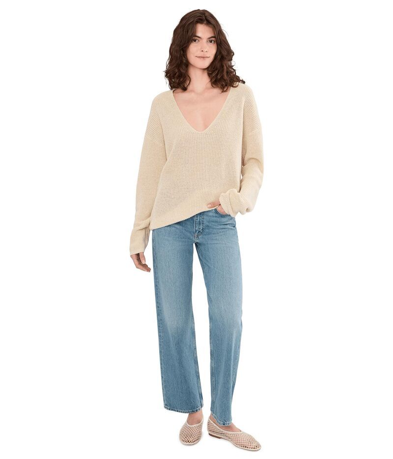 ファレティ レディース アウター ニット・セーター リネン Faherty Miramar Linen Deep V Sweater Summer Sand サンド ファレティ レディース アウター ニット・セーター リネン Faherty Miramar Linen Deep V Sweater Summer Sand サンド