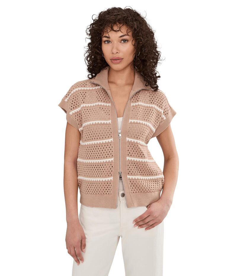 バーレイ レディース アウター ニット・セーター フルジップ Varley Haney Zip Through Knit Lightaupe トープ