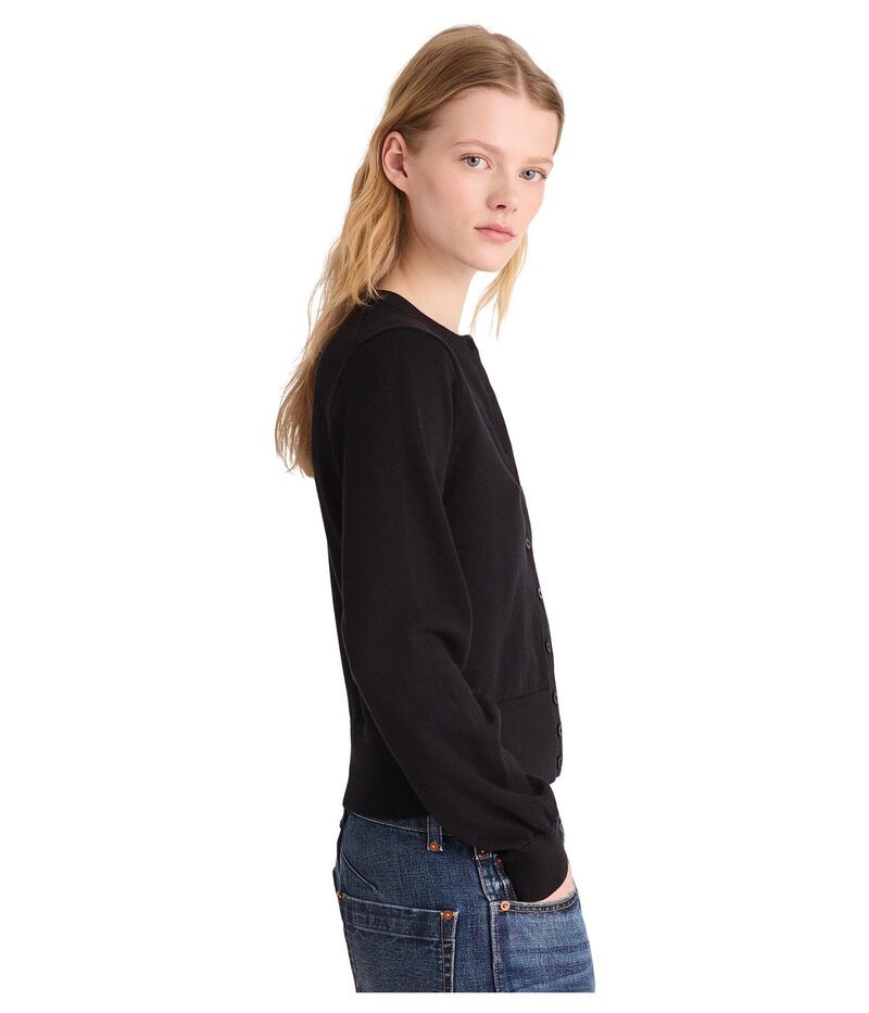 メイドウェル レディース アウター ニット・セーター コットン カーディガン Madewell ButtonFront Cardigan in 100 Cotton Jet Black ブラック