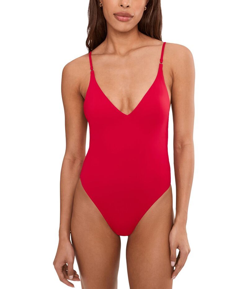 シーフォリー レディース 水着 上下セット Vネック Seafolly Ecollective VNeck OnePiece Cosmo Red レッド