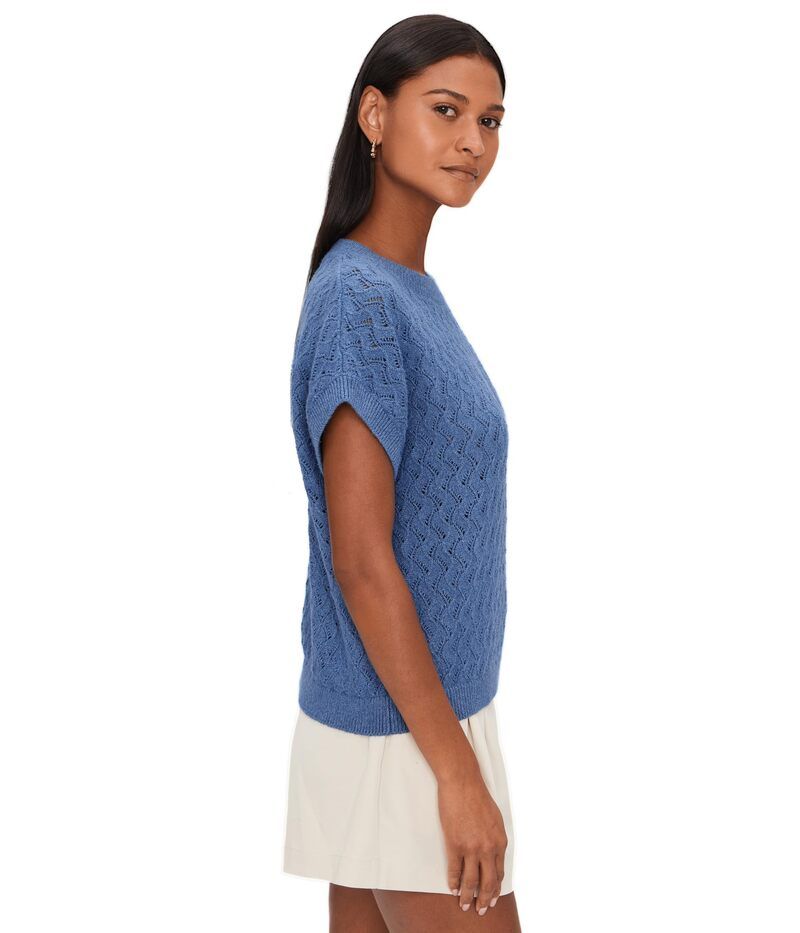 バーレイ レディース アウター ニット・セーター Varley Manae Pointelle Knitop Bijou Blue ブルー バーレイ レディース アウター ニット・セーター Varley Manae Pointelle Knitop Bijou Blue ブルー