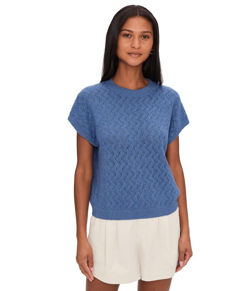 バーレイ レディース アウター ニット・セーター Varley Manae Pointelle Knitop Bijou Blue ブルー