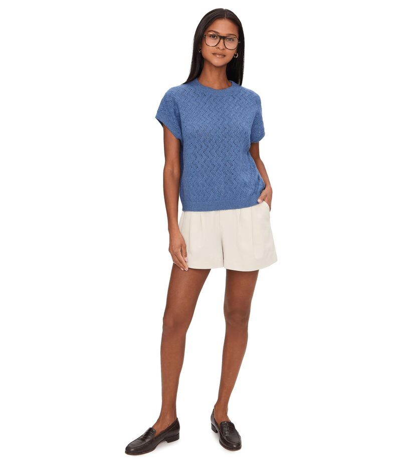 バーレイ レディース アウター ニット・セーター Varley Manae Pointelle Knitop Bijou Blue ブルー バーレイ レディース アウター ニット・セーター Varley Manae Pointelle Knitop Bijou Blue ブルー