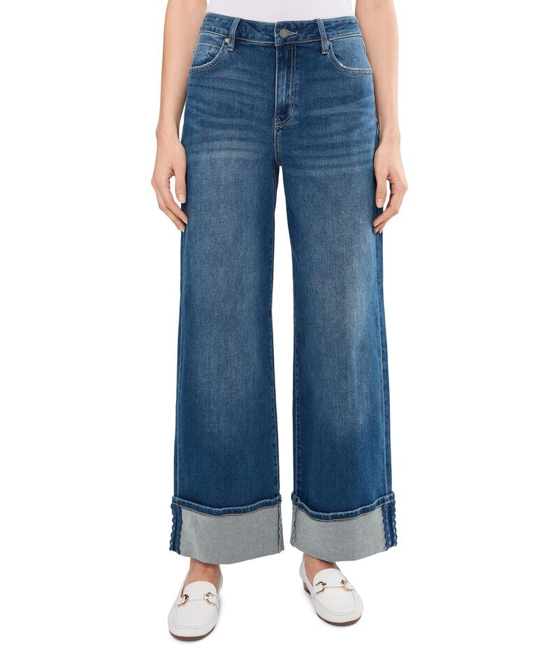 リヴァプール ロサンゼルス レディース ボトムス デニムパンツ ワイドレッグ ジーンズ Liverpoolos Angeles Morgan MidRise Cuffed Crop Wide Leg Jeans With Trim 30 Inseam Tida