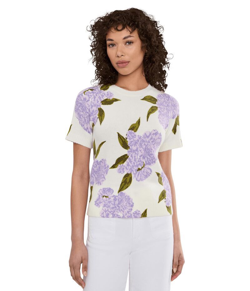 セセ レディース アウター ニット・セーター CeCe Short Sleeve Hydrangea Sweater Orchod Petal